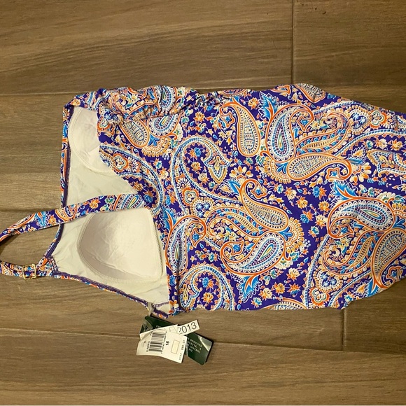 NWT! Ralph Lauren Paisley Women’s Swimwear in Blue and Orange - Picture 4 of 6